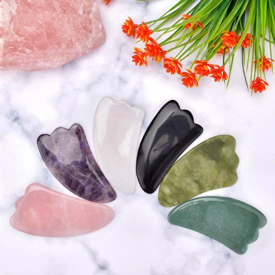 Gua Sha & Jade 롤러 세트 얼굴 목 눈 치료용 얼굴 미용 도구