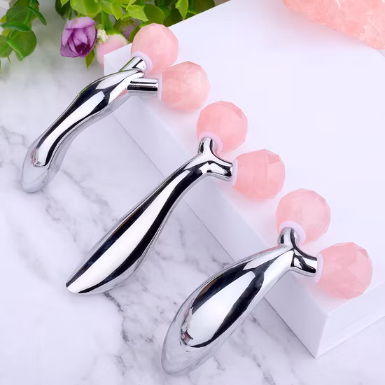 도매 스킨케어 Gua Sha 크리스탈 뷰티 로즈 롤러 옥